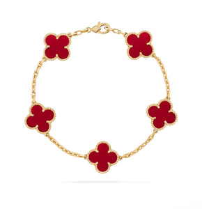 Red Clover Leaf Bracelet